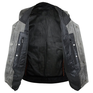 Gilet d'hiver décontracté de haute qualité pour hommes Nouveau design à la mode Toile cuir respirant Style personnalisé pour l'extérieur Moto - Product Image 3