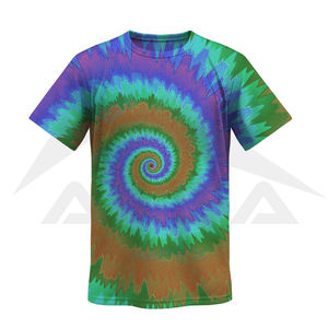 Vente chaude Personnalisé Tie dye T-shirts D'été Coloré Tie Dye Chemises Pour Hommes 170gsm 55% Coton 45% Polyester - Product Image 2