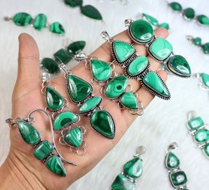 100% malachite verte naturelle 925 pendentif en argent sterling et breloque pendentif en pierres précieuses à la mode du fabricant de gros - Product Image 2