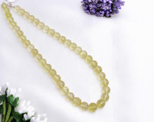 Cuentas de Cuarzo Limón con Corte Cóncavo, Collar de Piedras Preciosas, Cuarzo con Cuentas, para la Elaboración de Joyería Fina - Product Image 3