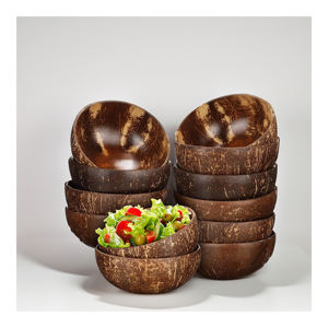 Cuencos de coco de laca natural artesanal de Vietnam, cuenco con incrustaciones de cáscara de huevo y nácar, cuenco lacado-TL2004 - Product Image 1