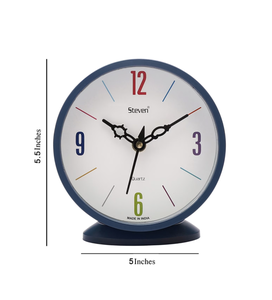Ak Brass Sleek and Stylish Blue Glossy with Funky Color Numbers <b>Table</b> <b>Clock</b> in Metal - Product Image 3