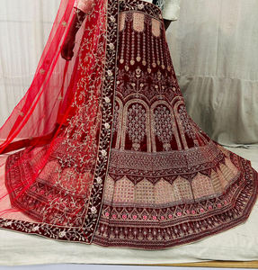 Fiesta de estilo indio y bordado de boda Lehenga choli gharara - Product Image 6