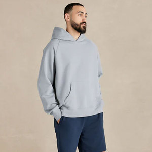 Sans cordon automne et hiver 100% coton hommes pull à capuche zippé personnalisé sweats à capuche coupe ample pour homme - Product Image 2