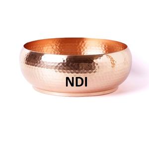 Bol de stockage des aliments fabriqués à la main, bol de service décoratif pour soupe à salade, bol en métal cuivré de finition polie brillante - Product Image 1