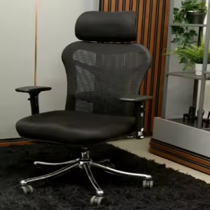 Chaise de bureau de direction en maille de haute qualité Conception ergonomique Hauteur de siège réglable Base en aluminium pour un travail confortable de longue durée - Product Image 1