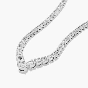 Look élégant et tendance 4.50 MM Moissanite diamant Tennis chaîne collier 10K or et argent plaqué bijoux de mariage cadeau pour les femmes - Product Image 2