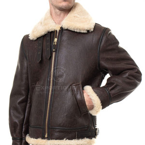 Veste en cuir et fourrure pour homme respirante à prix raisonnable, utilisation en extérieur, logo frontal personnalisable, veste en cuir et fourrure - Product Image 2