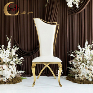Chaise Trône Moderne à Dossier Haut en Acier Inoxydable et Velours, Robuste et Économique, Idéale pour Restaurants, Mariages, Banquets et Hôtels - Product Image 1