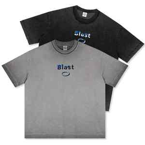 Camiseta de Hombre Extra Grande, Lavada, de Algodón 100%, Tejida, de 285g, con Estampado Personalizado y Lavado Ácido Vintage - Product Image 6