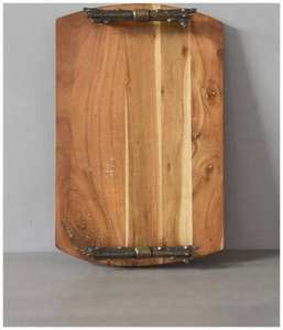 Plateau de service en bois de qualité supérieure, plateau décoratif pour table à domicile, plateau en bois massif de forme rectangulaire ou carrée, plateau à nourriture pour le dîner, bon prix - Product Image 3