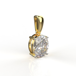 ชุดจี้เพชรเดี่ยวทรงรีสำหรับตกแต่งแลปทรงไข่2.50ทองคำ18K กะรัต - Product Image 1