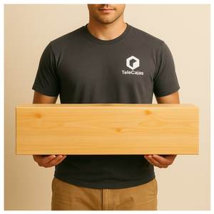 Boîte à jambon en bois robuste 89x13x27 cm, rectangulaire, en peuplier, avec poignée intégrée et double rabat, pour cadeau de Noël gastronomique - Product Image 4