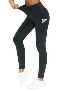 <b>High</b>-<b>Waisted</b> Women's Solid Color Knitted Yoga Pants Workout <b>Leggings</b> <b>with</b> <b>Pockets</b> <b>High</b> Control <b>Leggings</b> for Women - Product Image 6