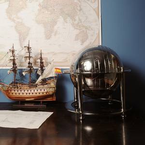 Globo Terráqueo de Aluminio, Adorno Educativo para Decoración y Exhibición, 40.6Lx40.6Wx38.1H cm - Product Image 6