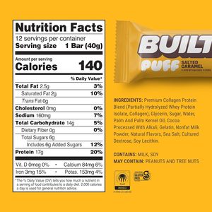 BUILT <b>Bar</b> Puff Protein <b>Bars</b> - Salted Caramel - 12 Count - Product Image 6