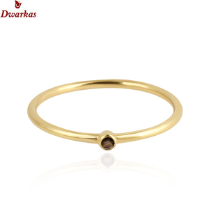 Anillo de piedra de cuarzo ahumado de Plata de Ley 925 elegante personalizado, joyería caliente para mujer, chapado en oro, alta calidad para fábrica de fiestas - Product Image 2