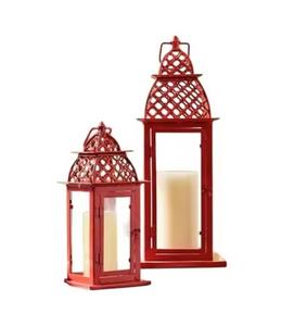 Lanternes en métal suspendues colorées faites à la main en métal créatif avec des fournitures d'éclairage de stockage votive écologiques au design élégant - Product Image 1