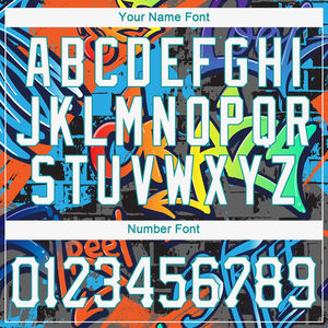 Latest Personalized OEM Logo & Design Graffiti Pattern <b>White</b> Aqua 3D Sports Pullover <b>Sweatshirt</b> Hoodie For Adults & Youth - Product Image 4