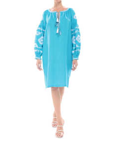 Mini robe courte en coton bohème brodé à la machine, nouveau style de mode pour femme - Product Image 1