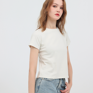 Camiseta Vintage para mujer, vestidos informales de ajuste Regular para mujer, camiseta con logotipo impreso, venta al por mayor de alta calidad, algodón 100% de 240gsm - Product Image 4