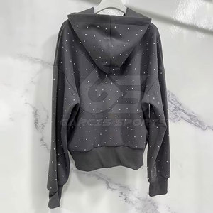 Chándal de diamantes de imitación para hombre Chaqueta con cremallera completa con diseño de cristal brillante Chándal de diamantes de imitación para hombre - Product Image 2