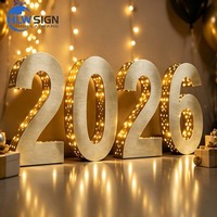 Números de marquesina personalizados de nuevo estilo, directamente de fábrica, números iluminados de 4 pies, letrero LED perforado para fiestas y eventos