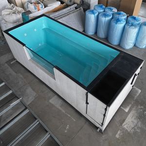 Custom Factory marron bleu couleur bois <span class=keywords><strong>piscine</strong></span> conteneur expédition petites piscines <span class=keywords><strong>hors</strong></span> <span class=keywords><strong>sol</strong></span> natation extérieure en fibre de verre - Product Image 6