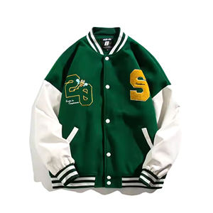 Vestes universitaires d'hiver à col montant imprimées numériques de haute qualité à impression personnalisée Veste de baseball surdimensionnée pour hommes - Product Image 4