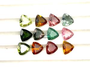 8mm Top Grade Tourmaline Trillion Cut Pierres Précieuses À Facettes Pour La Fabrication De Bijoux Calibré Naturel Multi Tourmaline Pierre En Gros - Product Image 4