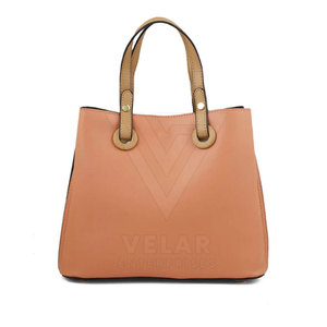 OEM Service Wholesale Eco Friendly Durable Fashion Leather Handbag with Zipper Closure Two Handles Solid Color New Design - Product Image 3