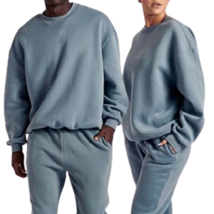 100% coton uni polaire sweat surdimensionné survêtements et Jogging Sport pantalons de survêtement costume unisexe survêtement pour homme 100% coton - Product Image 4