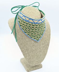 Unisex collana di perline di vetro su misura colori assortiti gioielli di <span class=keywords><strong>Huichol</strong></span> aquila spirituale oro motivo geometrico anniversari - Product Image 1