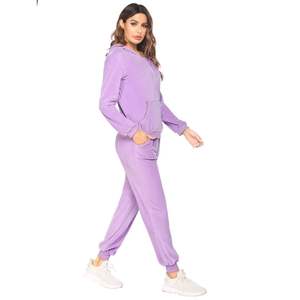 Nuevo conjunto de chándal de dos piezas de moda para mujer, ropa deportiva sólida, conjunto de mujer, chándal de entrenamiento de manga larga - Product Image 3