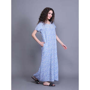 Peignoir de nuit 100 % coton pour femme, imprimé floral, poches latérales, fermeture à cordon, doux et respirant, taille XS pour un confort hivernal - Product Image 3