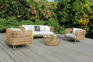 Conjunto de muebles de lujo modernos para exteriores, sofá impermeable de mimbre para Villa, patio, entrada, jardín y Hotel, hecho de ratán - Product Image 3