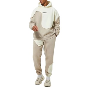 Survêtement d'hiver en molleton 100 % coton pour homme, manches longues, coupe oversize, style streetwear, design 2-en-1, motif à carreaux, OEM 2026 - Product Image 3