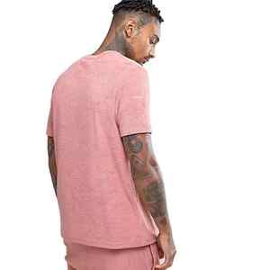 Breathable Men's Casual 2-Piece Summer <b>Set</b> Solid Print Plus Size T-Shirt 15-Inch <b>Knitted</b> Fleece Shorts for Outerwear Outerwear - Product Image 4