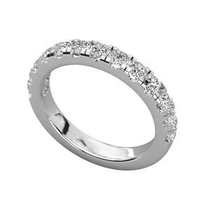 Bague en diamant moissanite fine, bijoux de fiançailles, mariage, plaqué or, argent 925, rangée de 7 diamants moissanite, bague pour femmes - Product Image 2