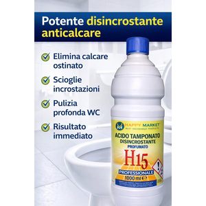 HM H15 Détartrant WC liquide acide parfumé 2 x 1L (2L) – Puissant décapant de calcaire pour sanitaires et céramiques - Product Image 4