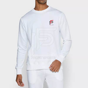 Sudadera con capucha blanca de alta calidad para hombre, chándal, ropa de calle transpirable, estilo atlético, hombro caído, dobladillo personalizado a rayas - Product Image 3