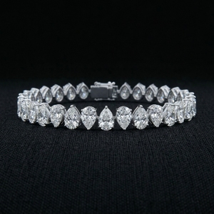 Bracelet tennis élégant en platine PT950 avec diamants pour femme, 20 grammes, poids lourd, bijou classique pour usage quotidien, certifié IGI - Product Image 1