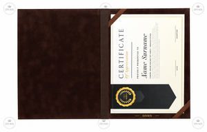 Carpeta Porta Certificados Transparente de Cuero con Impresión Digital y Diseño de Sello Dorado para Presentación - Product Image 2