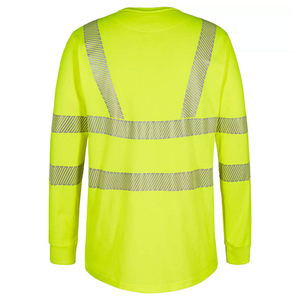 Classe 3 t-shirt réfléchissant sécurité travail porter Polyester Construction chemise haute visibilité à manches longues chemises de sécurité pour hommes - Product Image 2