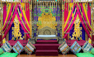 Pakistani Wedding Sangeet Stage Swing Handmade Treated Wood Luxury Modern Durable Antique Carved Bridal Jhoola Customized Size - Product Image 6