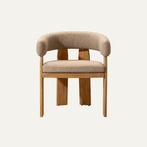 Chaise de salle à manger rembourrée moderne, structure en teck massif, chaise minimaliste pour restaurant, café et mobilier de maison - Product Image 1