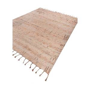 Alfombra de Lana Anudada a Mano Zuri, Diseño Abstracto Rectangular con Rayas Rojas y Naranjas, para Entrada o Pasillo, 9x12, Modelo AKWL-7232, para Habitación de Adolescentes - Product Image 1