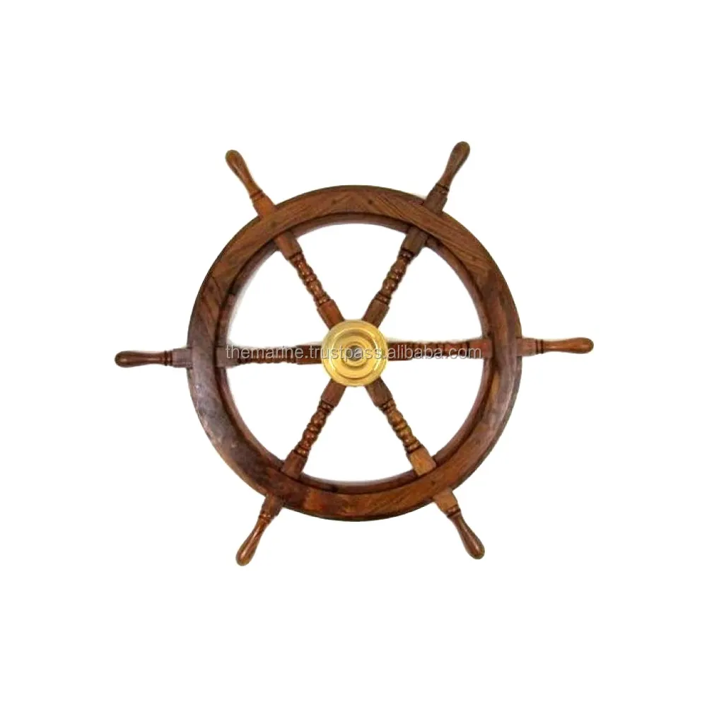 Houten Ambachtelijke Scheepswiel 30 Verzamelbare Nautische Decor Cadeau Houten Handwerk Met De Hand Gesneden Houten Gepolijst India Palissander Wiel