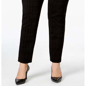 Pantaloni Alfani da donna taglie forti 28W, modello skinny a zampa stampato Hollywood, vita alta, chiusura elastica, vestibilità comoda, in tessuto spandex - Product Image 3