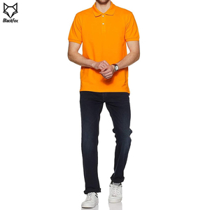 Polo à manches courtes pour homme, orange, 100% coton, tissu Oxford, décontracté, couleur unie, respirant, design tissé, coupe classique - Product Image 5